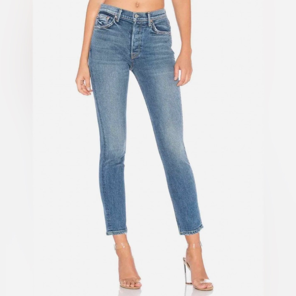 GRLFRND Karolina high rise skinny jeans “groovy situation” wash